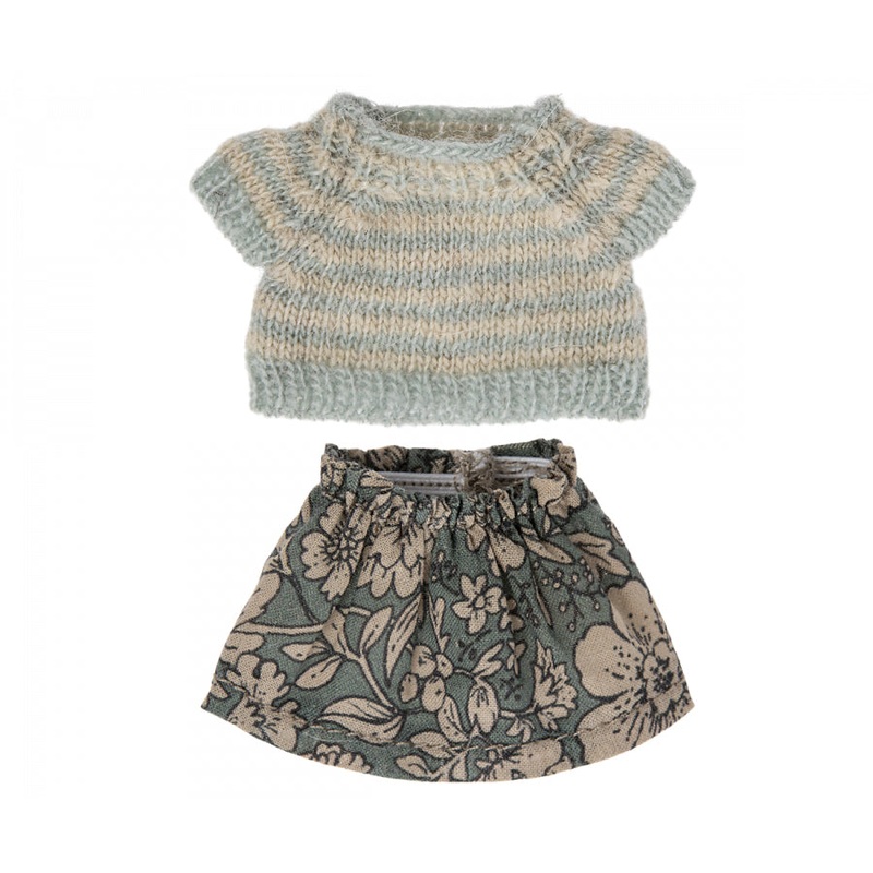 Maileg Knitted Sweater and Skirt for Big Sister Mouse