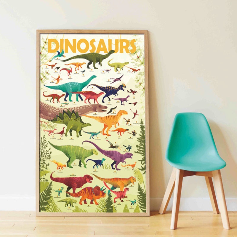 Poppik Discovery Dinosaurs Educational Poster with 32 Stickers