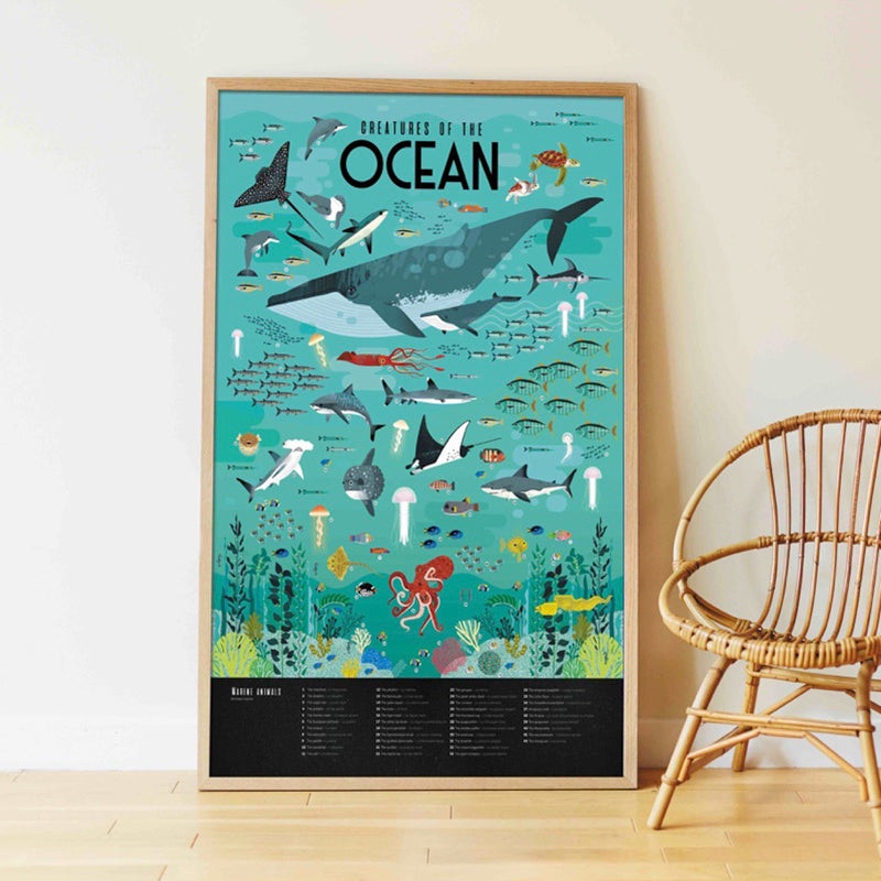 Poppik Discovery Oceans Educational Poster with 59 Stickers
