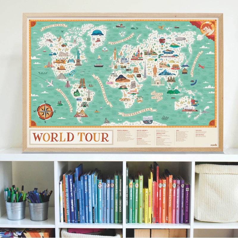 Poppik Discovery World Tour Educational Poster with 71 Stickers