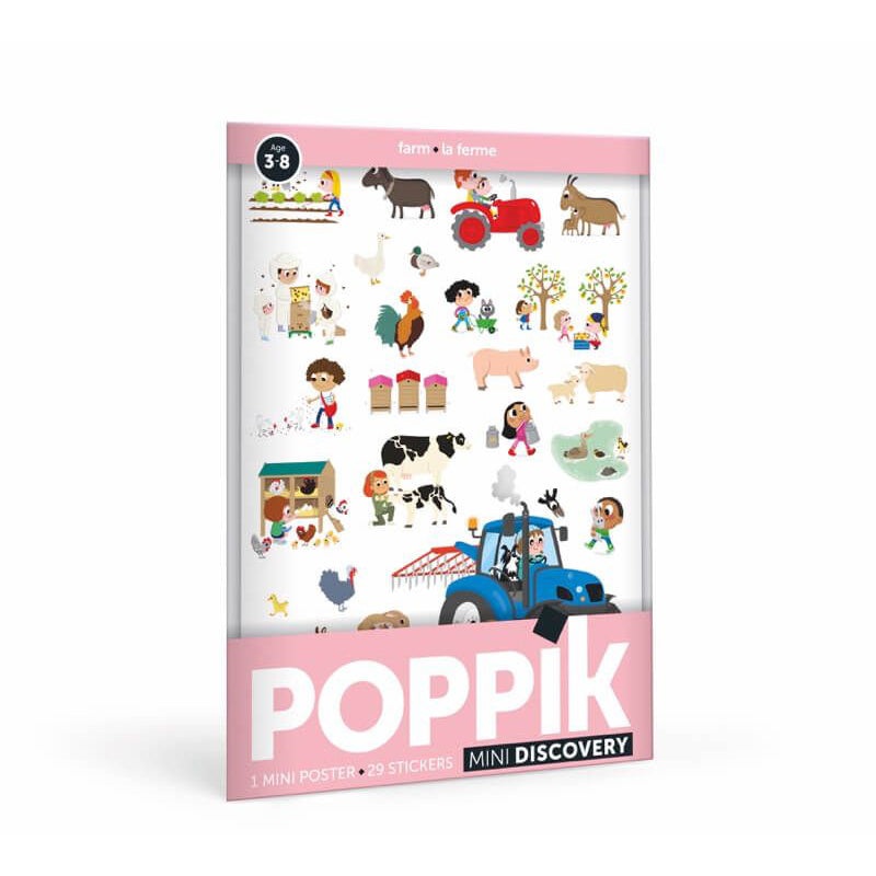 Poppik Mini Discovery Farms Educational Poster with 29 Stickers