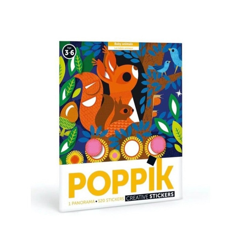 Poppik Panorama Baby Animals Educational Poster with 520 Stickers