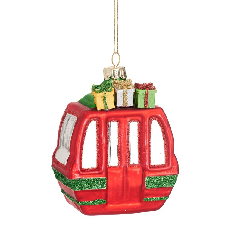 RJB Stone Cable Car with Presents Shaped Bauble
