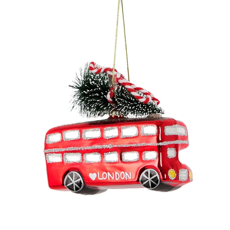 RJB Stone Christmas in London Bus Shaped Bauble