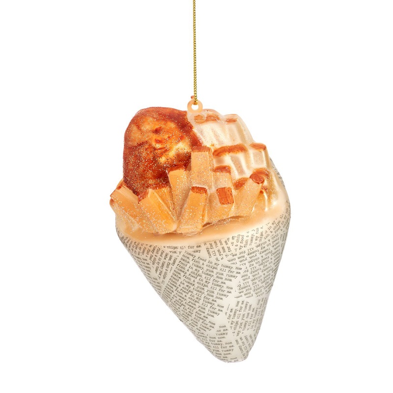 RJB Stone Fish & Chips Shaped Bauble