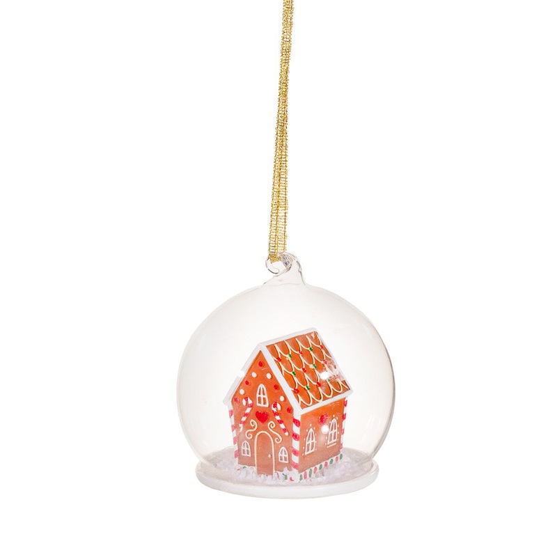 RJB Stone Gingerbread House Dome Bauble