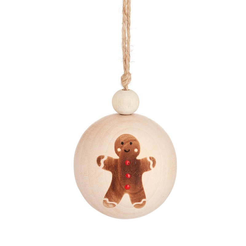 RJB Stone Gingerbread Man Wooden Bauble