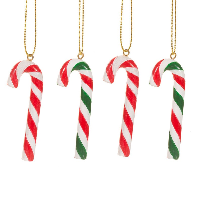 RJB Stone Resin Candy Cane - Set of 4
