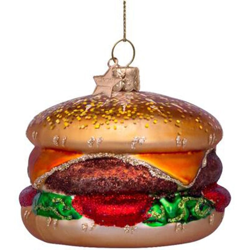 Vondels Ornament Glass Multi Color Hamburger H6cm