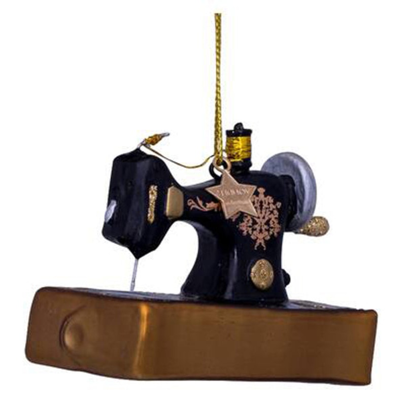 Vondels Ornament Glass Vintage Sewing Machine H9cm