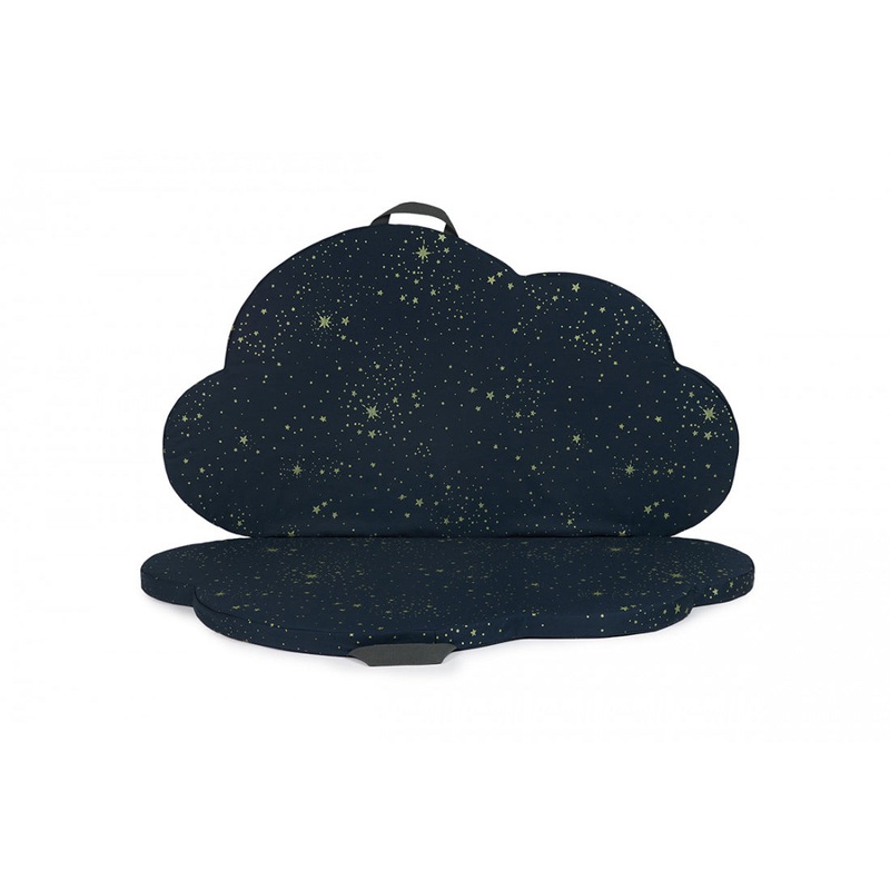 nobodinoz Cloud Foldable Eco Floor Mat Gold Stella/Night Blue