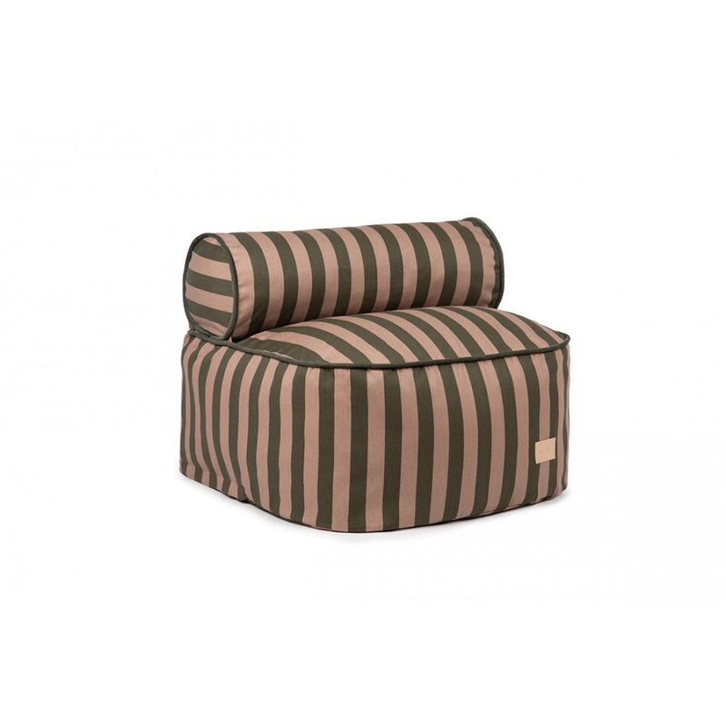 nobodinoz Majestic Beanbag Green Taupe Stripes