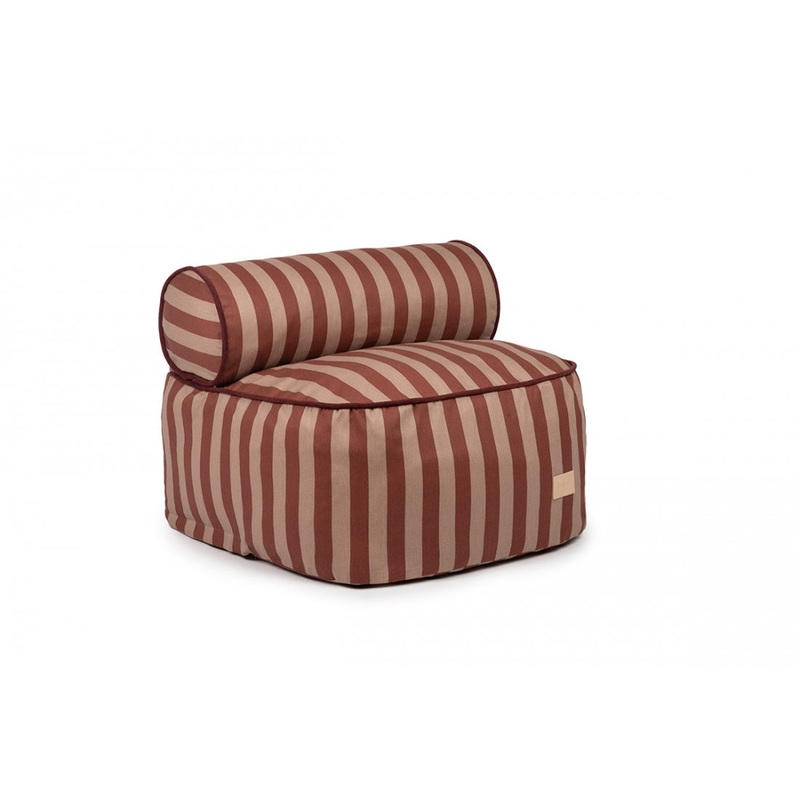 nobodinoz Majestic Beanbag Marsala Taupe Stripes