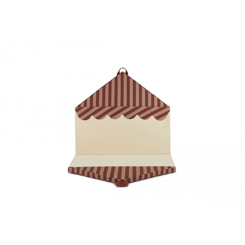 nobodinoz Majestic House Foldable Eco Floor Mat 140x78x4cm Marsala Taupe Stripes