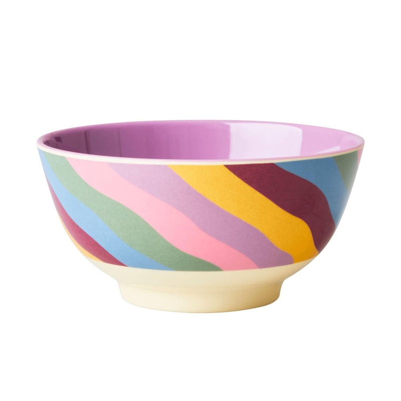 Rice DK Melamine Bowl with Funky Stripes Print - Medium