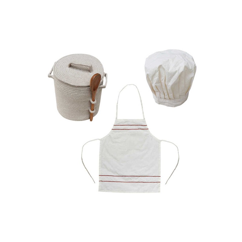 Lorena Canals Kitchen Play Basket Little Chef - 20x20x26cm (Pre-Order; Est. Delivery in 4-8 Weeks)