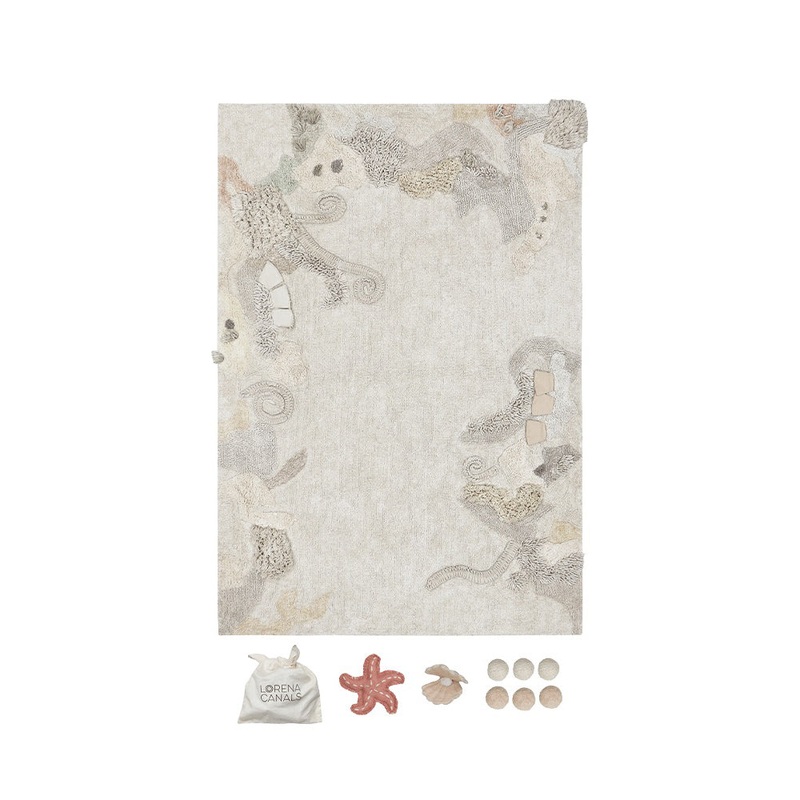Lorena Canals Sea Wonders Seabed Machine Washable Cotton Play Rug - 140x200cm (Pre-Order; Est. Delivery in 4-8 Weeks)