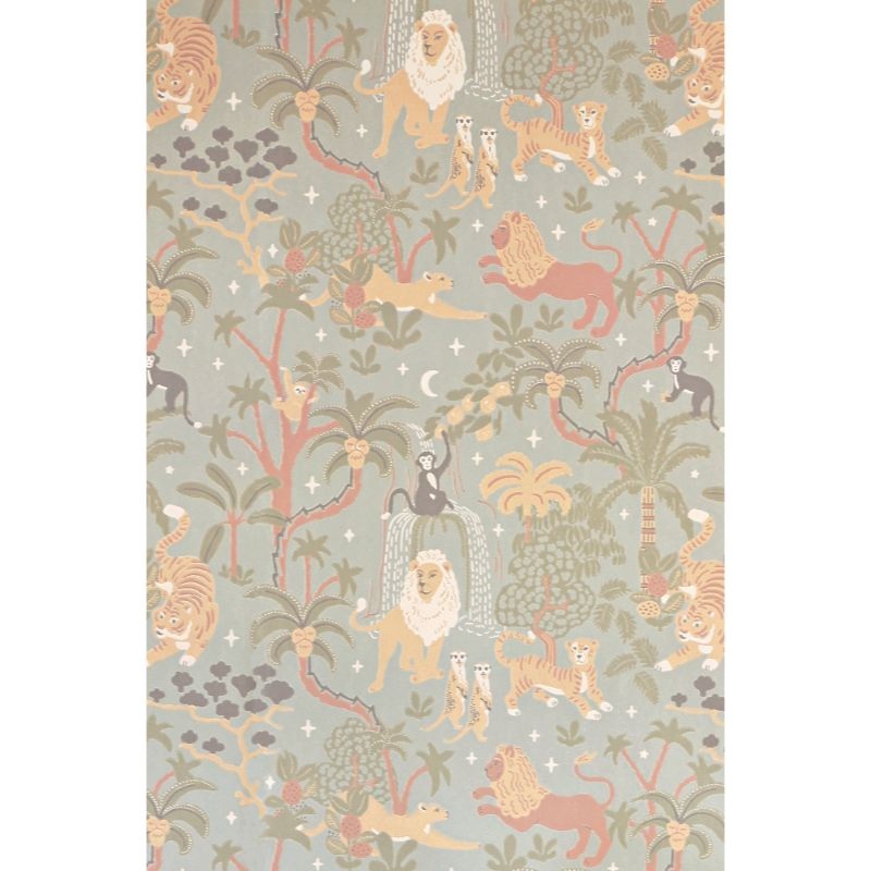 Majvillan Wallpaper Jungle Glow Tropical Blue (Pre-Order; Est. Delivery in 2-3 Weeks)