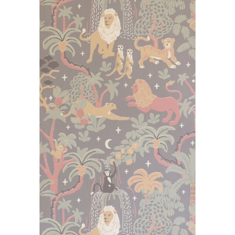 Majvillan Wallpaper Jungle Glow Twilight Grey (Pre-Order; Est. Delivery in 2-3 Weeks)