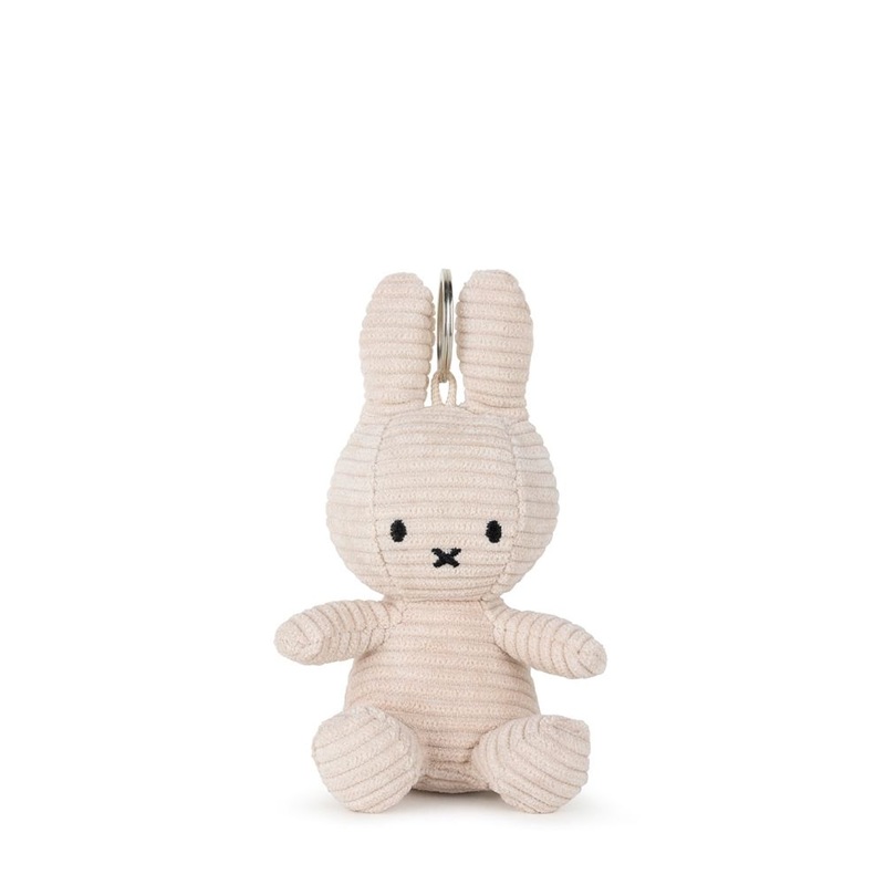 Miffy Bon Ton Toys Miffy Keychain Eco Corduroy Lt. Stone Grey - 10 cm - 4"