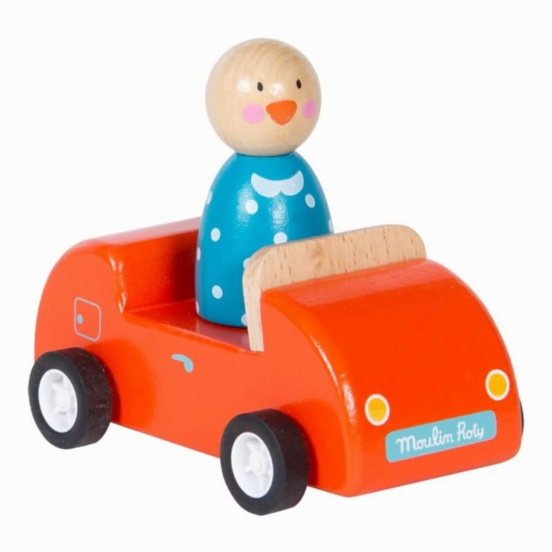 Moulin Roty La Grande Famille Wooden Red Car