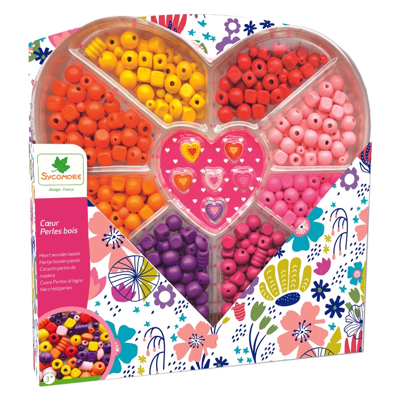 Sycomore Heart Wooden Beads