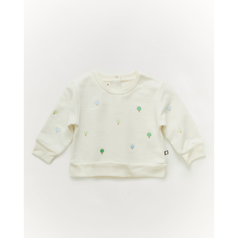 Oeuf Baby Embroidered Sweatshirt Gardenia