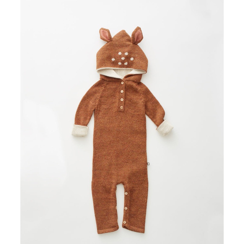 Oeuf Bambi Hooded Jumper Hazelnut