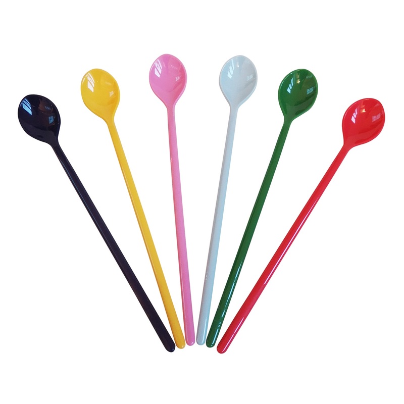 Rice DK Melamine Latte Spoons in Asst. Favorite Colors - Bundle of 6 pcs
