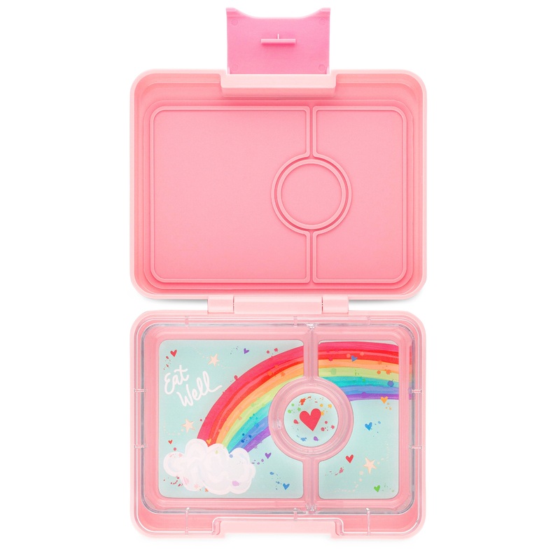 Yumbox Mini Snack 3-Compartment Lunch Box - Coco Pink Rainbow