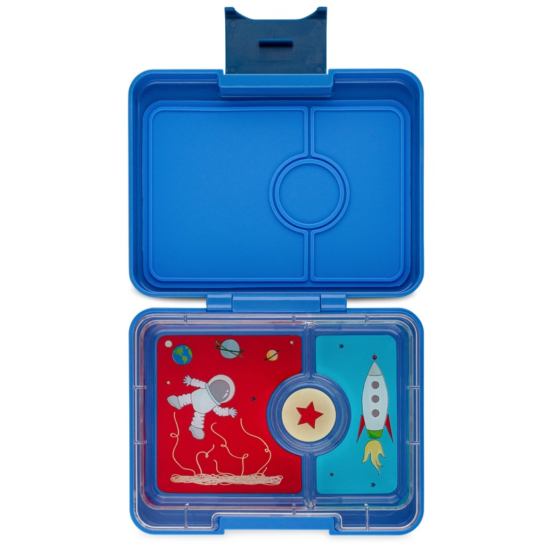 Yumbox Mini Snack 3-Compartment Lunch Box - True Blue Rocket