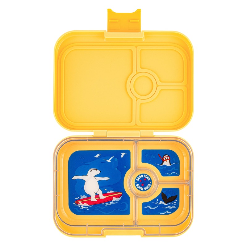 Yumbox Panino 4-Compartment Lunch Box - Yoyo Yellow Polar Bear