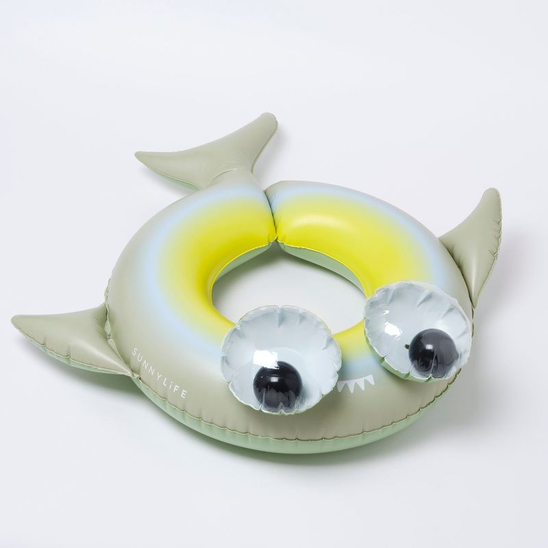 SUNNYLiFE Kiddy Pool Ring Shark Tribe Khaki