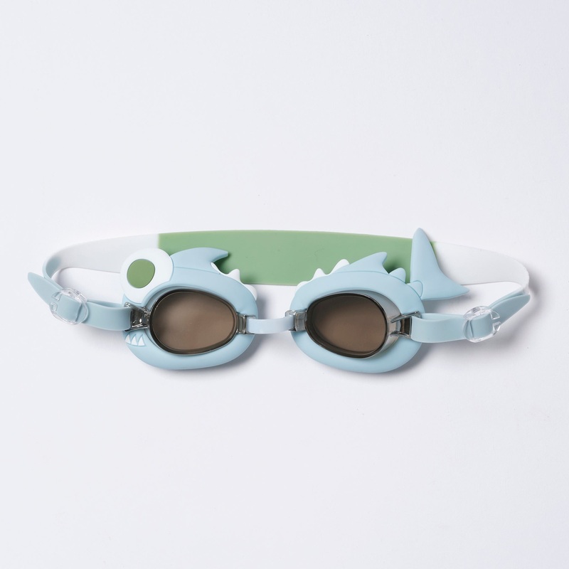 SUNNYLiFE Mini Swim Goggles Shark Tribe Khaki