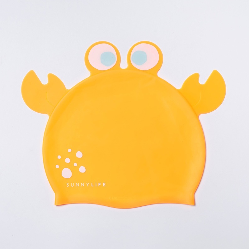 SUNNYLiFE Shaped Swimming Cap Sonny The Sea Creature Neon Orange