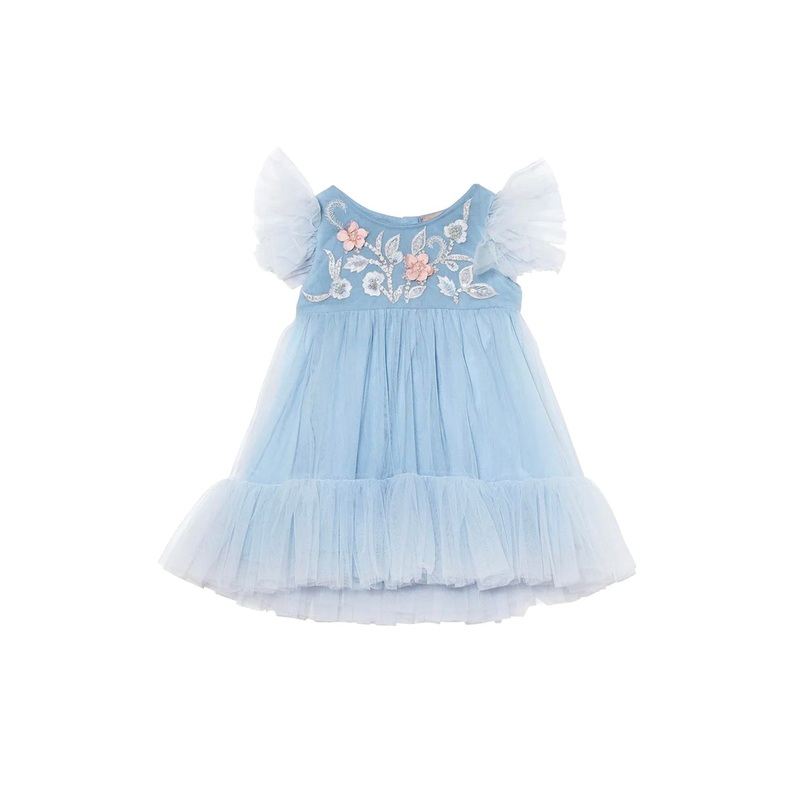Tutu du Monde Bebe Blue Orchid Tulle Dress Blue Dusk
