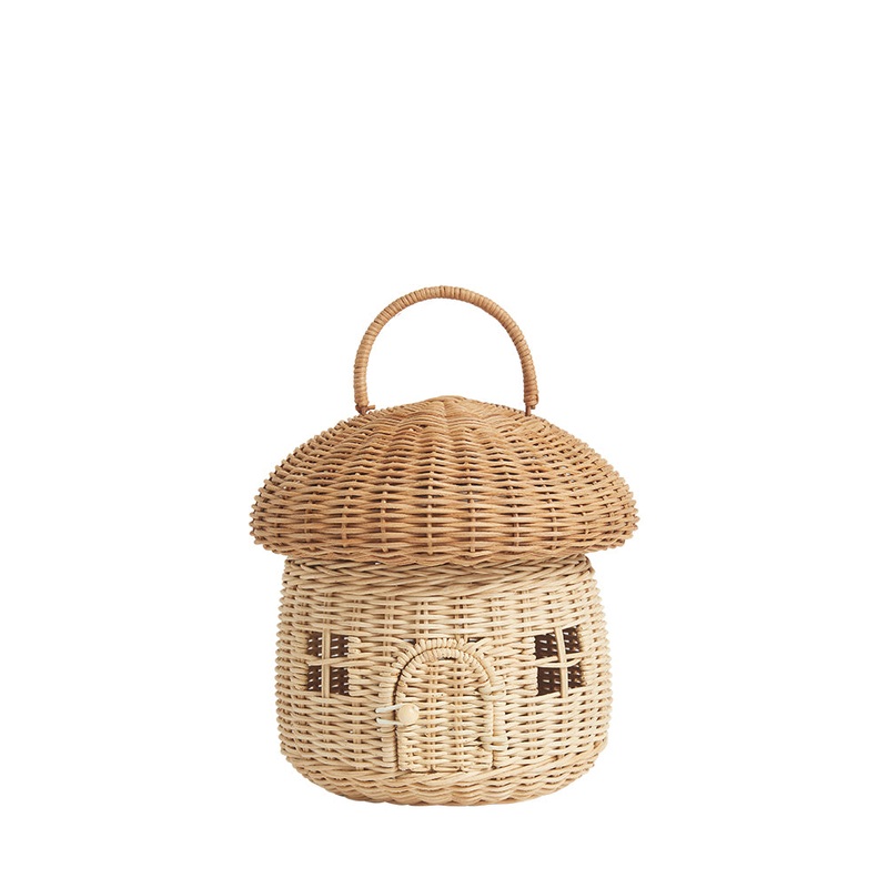 Olli Ella Rattan Mushroom Basket - Natural