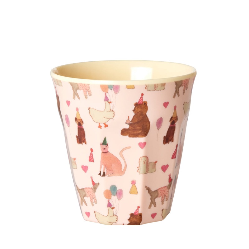 Rice DK Melamine Kids Cup with Animal Print - Small - Lavender