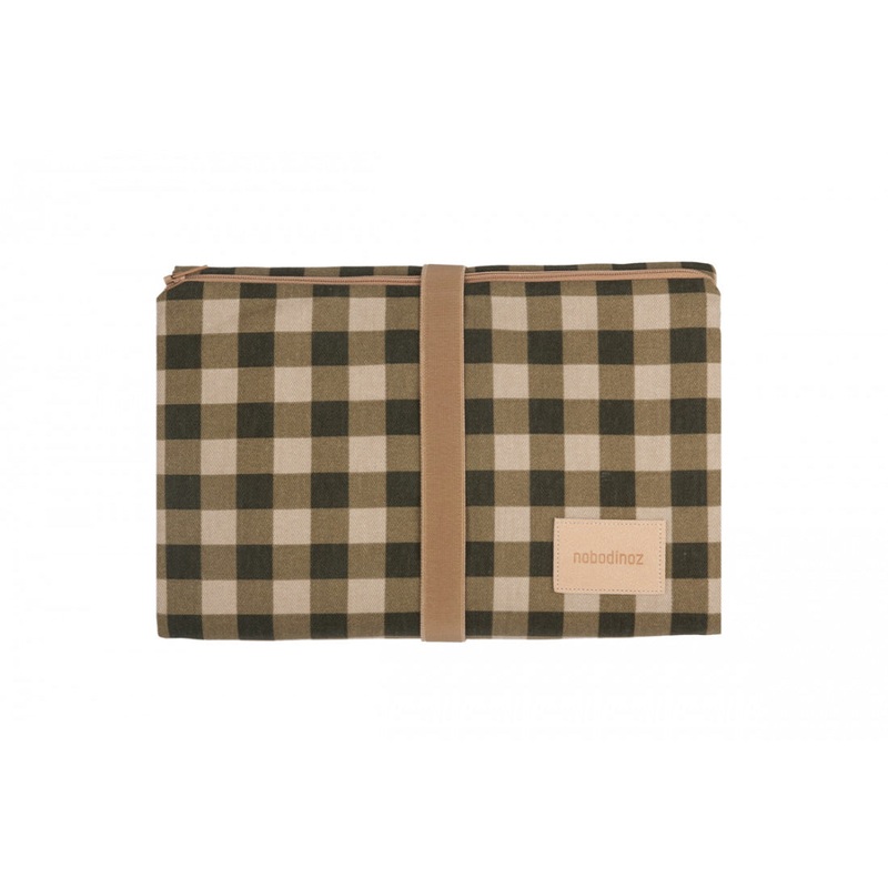 nobodinoz Hyde Park Waterproof Changing Pad 50x70cm Green Checks