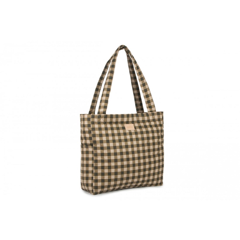 nobodinoz Hyde Park XXL Changing Bag 42x37x14cm Green Checks