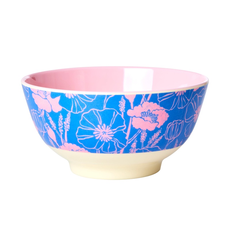 Rice DK Melamine Bowl with Poppies Love Print - Medium
