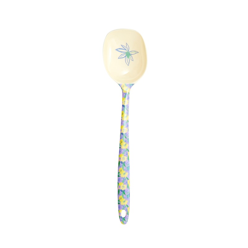 Rice DK Melamine Cooking Spoon with Fancy Pansy Prints