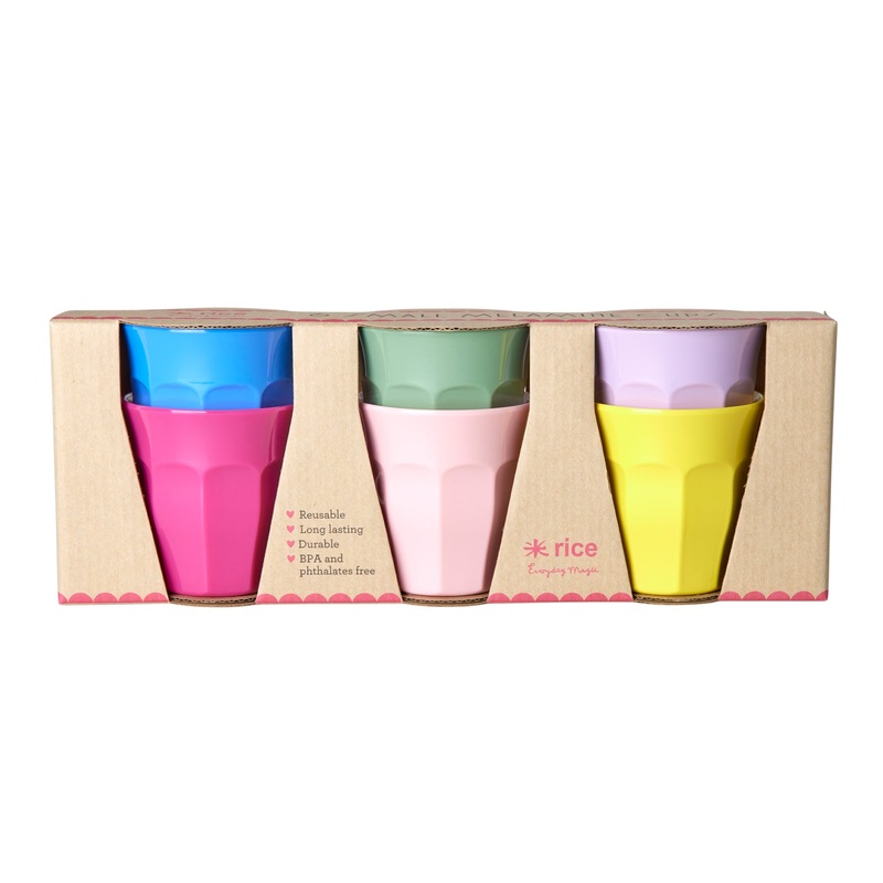 Rice DK Melamine Cup in Assorted Colors - Small - 6 pcs - Giftbox