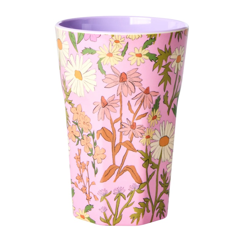 Rice DK Melamine Cup with Daisy Dearest Print - Two Tone - Tall