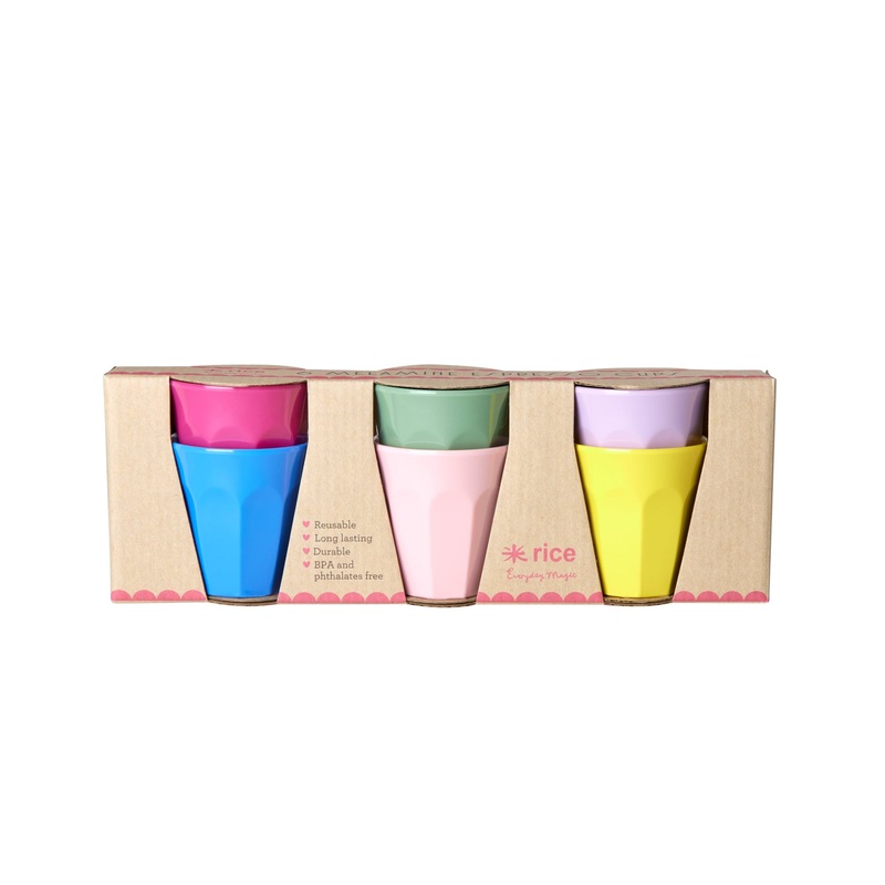 Rice DK Melamine Espresso Cups in Assorted Colors - 6 pcs - Giftbox