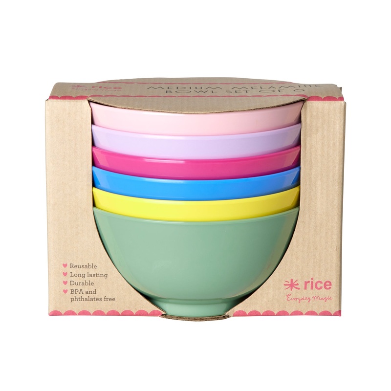 Rice DK Melamine Medium Bowl in Assorted SS23 Colors - 6 pcs - Giftbox
