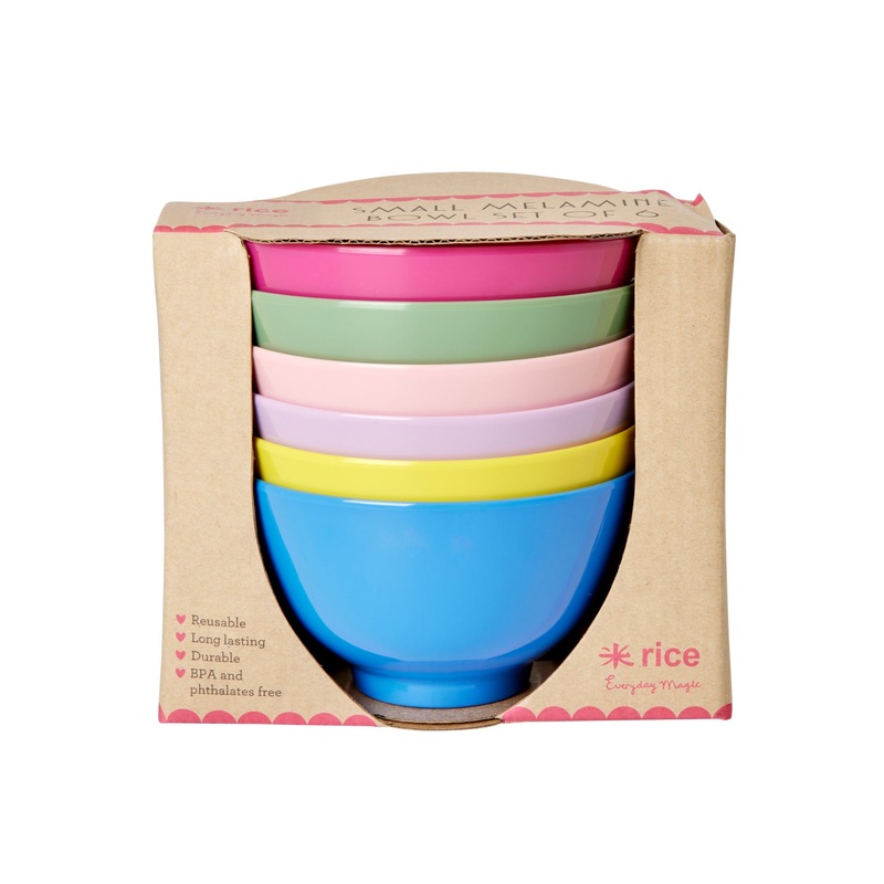 Rice DK Melamine Small Bowl in Assorted SS23 Colors - 6 pcs - Giftbox