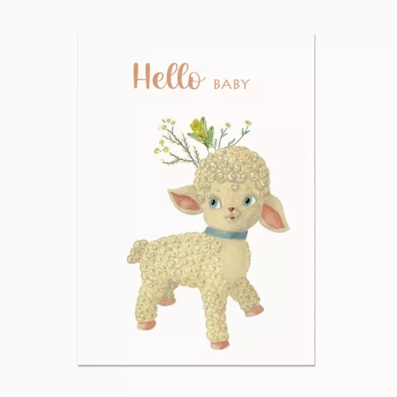 Barnabe aime le caf Postcard Hello Baby