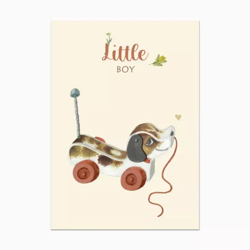 Barnabe aime le caf Postcard Little Boy