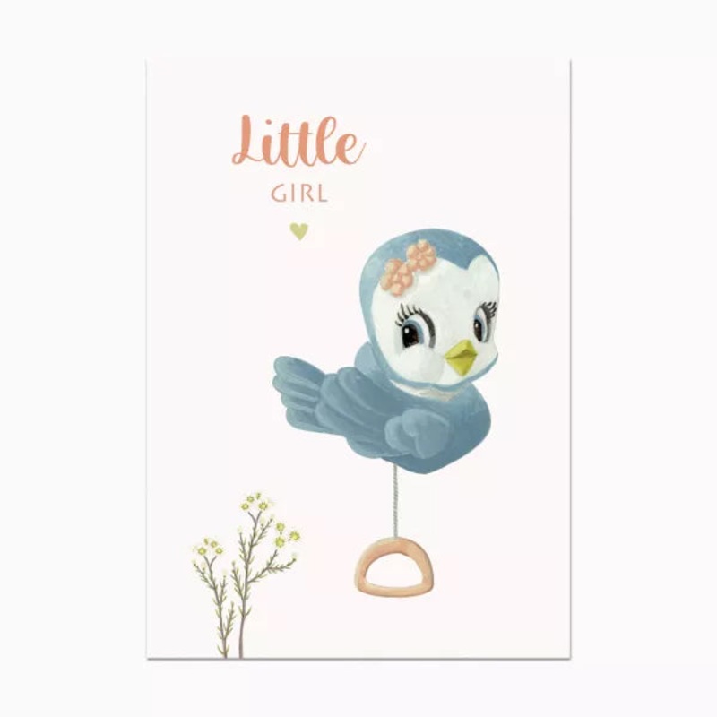 Barnabe aime le caf Postcard Little Girl
